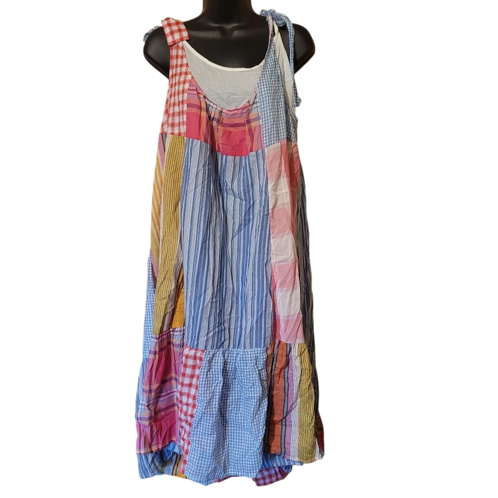 NEW Anthropologie Pilcro Plaid Patchwork Midi Dress Sz SP - Picture 2 of 15